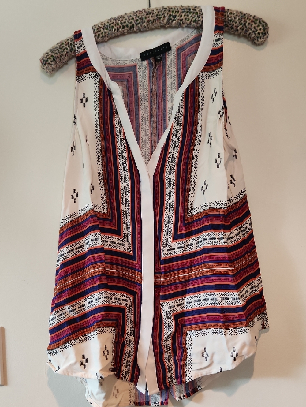 Sanctuary Striped Top in White, Blue & Rust
